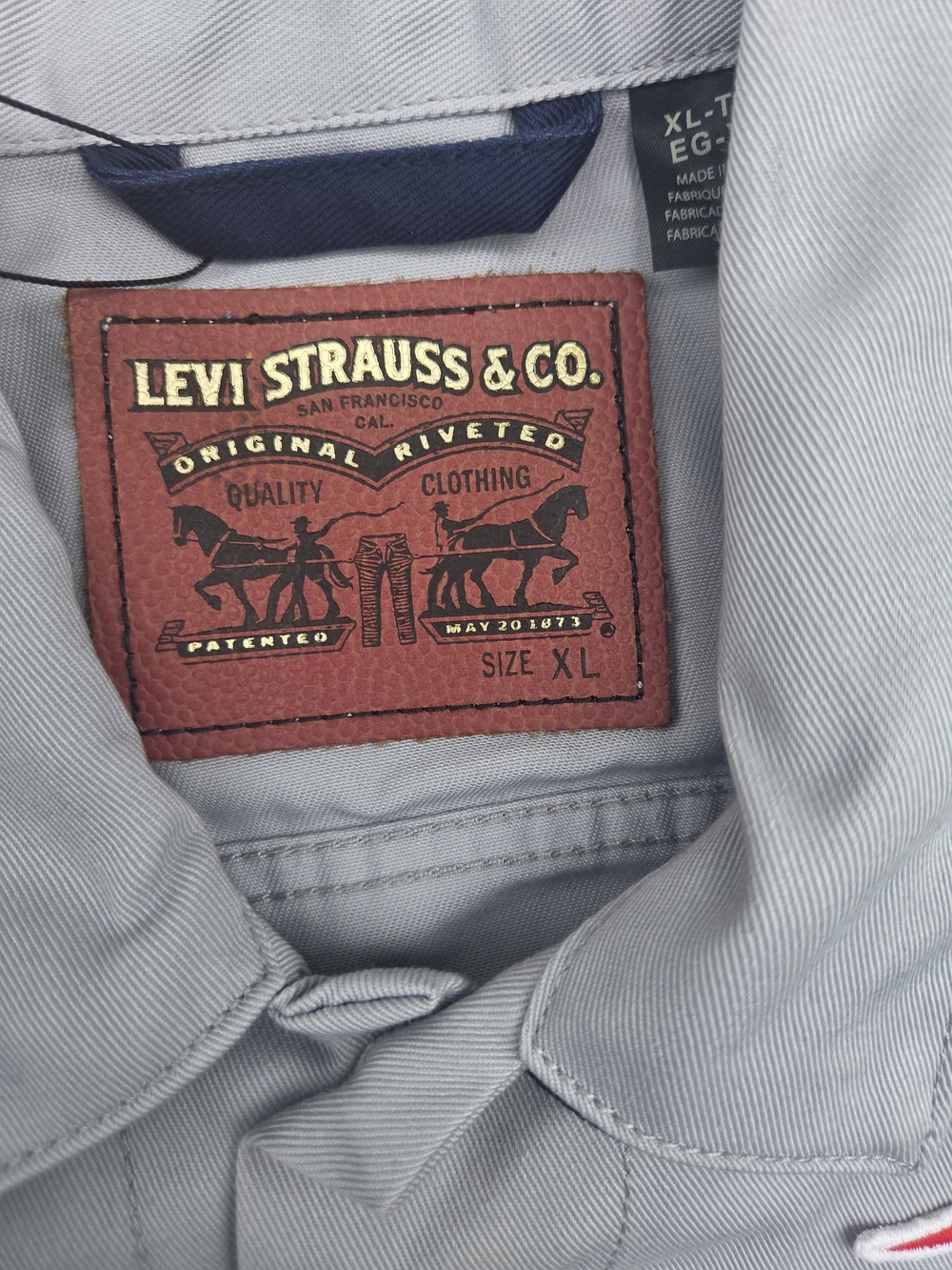 🏈 Levi’s x NFL Patriots Gray Trucker Jacket Men’s XL NWT - Picture 16 of 16